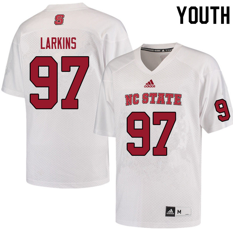 Youth #97 Claude Larkins NC State Wolfpack College Football Jerseys Sale-White